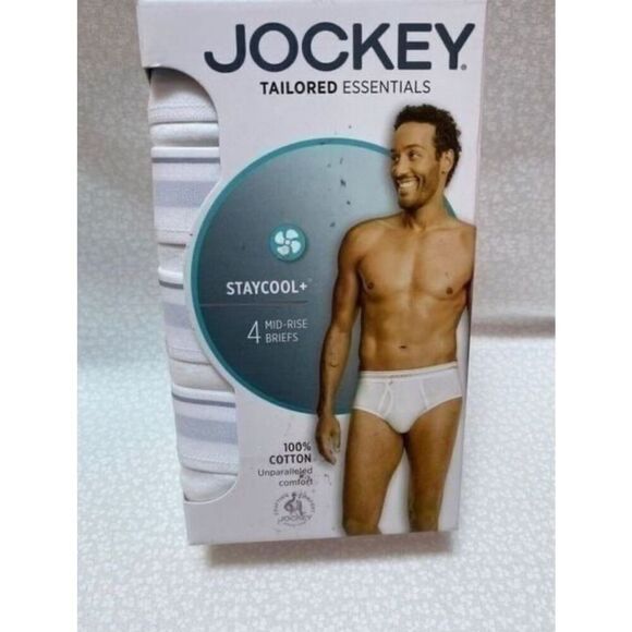 JOCKEY Men's XL Mid-Rise Briefs 4 Pair White - Picture 1 of 4